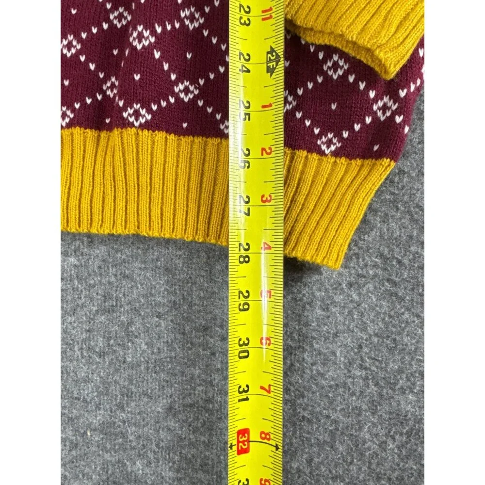 Ugly Christmas Sweater Yellow With Reindeer Design US L EU XL 100% Acrylic Holid - Picture 6 of 8